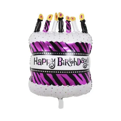 Фолиев балон торта с надпис "Happy Birthday"