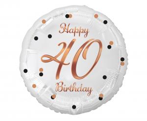 Фолиев балон кръг „Happy 40 Birthday“