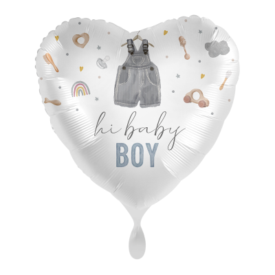 Фолиев балон сърце "Hi Baby Boy"