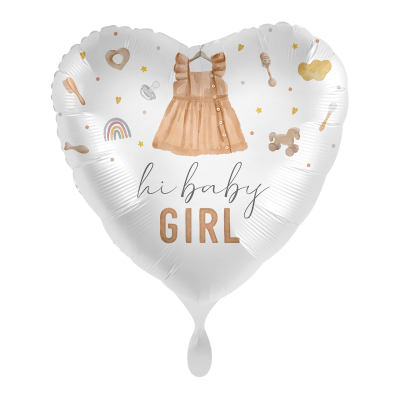 Фолиев балон сърце "Hi baby girl"