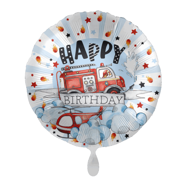 Фолиев балон пожарна "Happy Birthday"