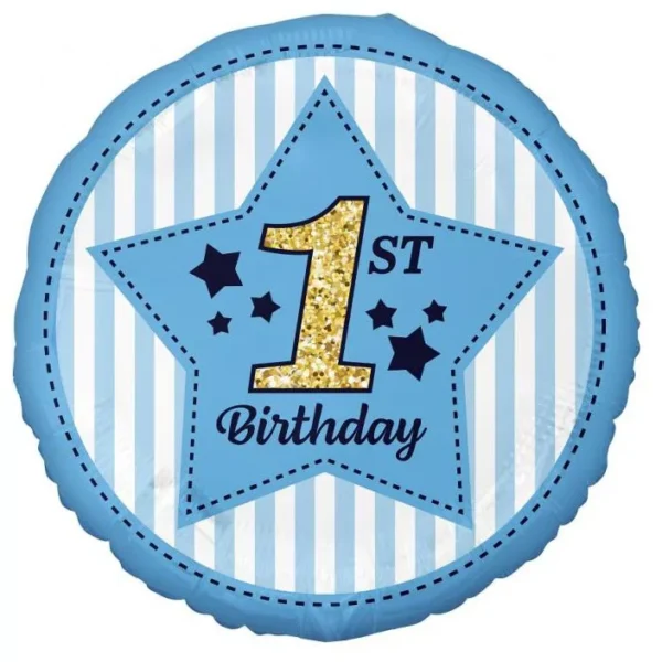 Фолиев балон кръг "1st Birthday"