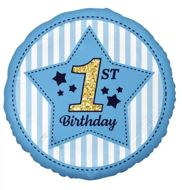 Фолиев балон кръг "1st Birthday"