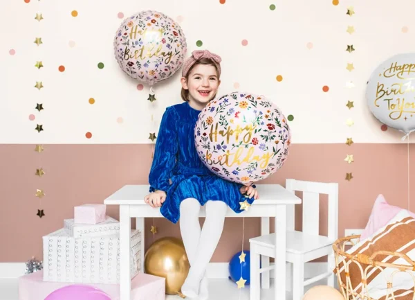 Фолиев балон кръг "Happy Birthday"
