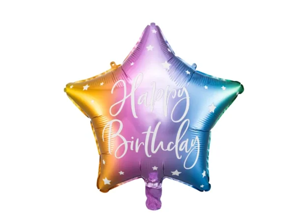 Фолиев балон звезда "Happy Birthday"