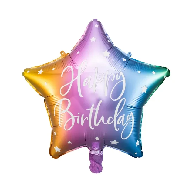 Фолиев балон звезда "Happy Birthday"