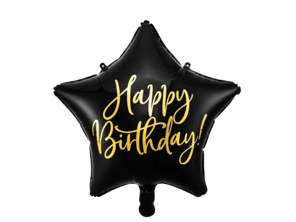 Фолиев балон звезда "Happy Birthday"