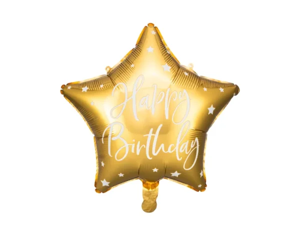 Фолиев балон звезда "Happy Birthday"