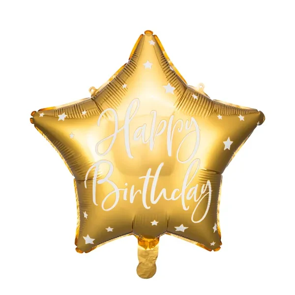 Фолиев балон звезда "Happy Birthday"