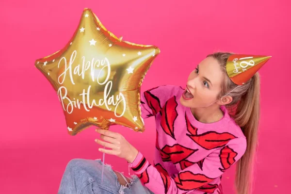 Фолиев балон звезда "Happy Birthday"