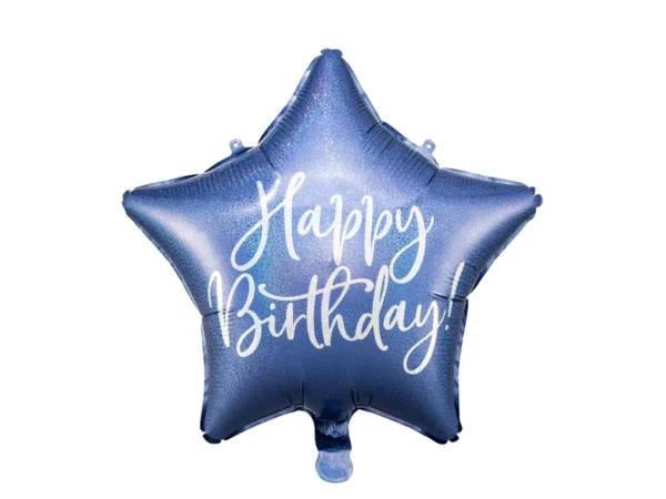 Фолиев балон звезда "Happy Birthday"