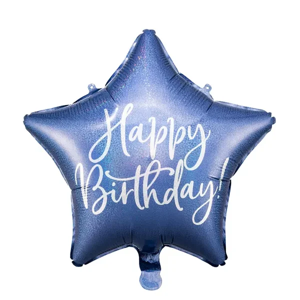 Фолиев балон звезда "Happy Birthday"