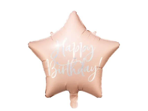 Фолиев балон звезда "Happy Birthday"