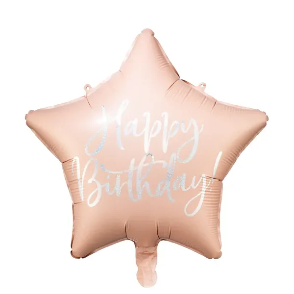 Фолиев балон звезда "Happy Birthday"