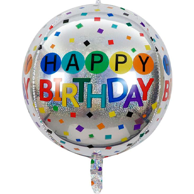 Фолиев балон Сфера "Happy Birthday"