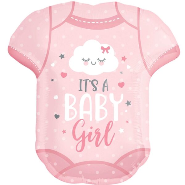 Фолиев балон розово боди "It's a baby girl"