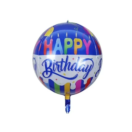 Фолиев балон сфера "Happy Birthday"