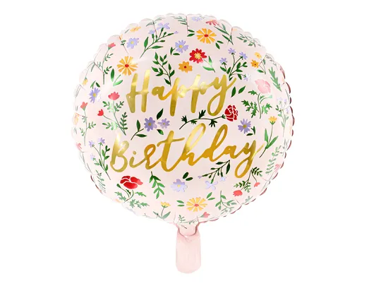 Фолиев балон кръг "Happy Birthday"