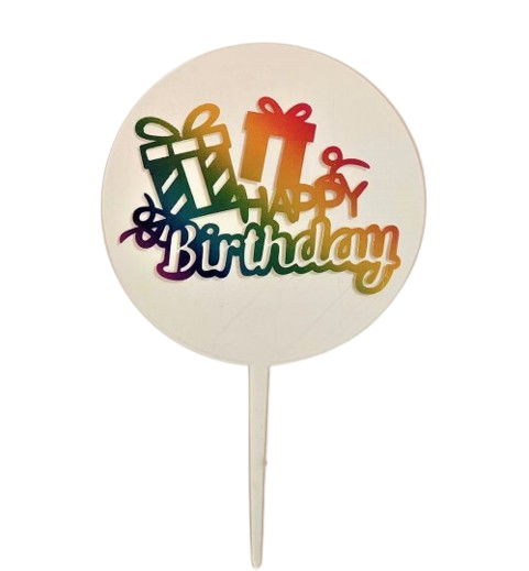 Топер за торта „Happy Birthday“