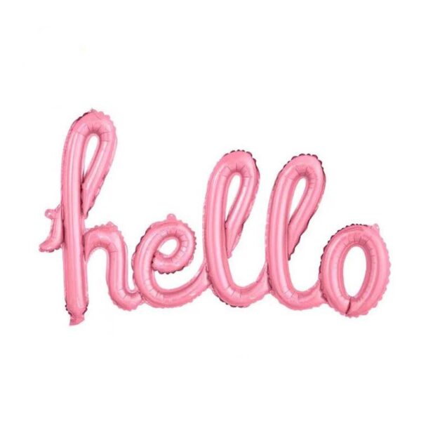 Фолиев балон надпис "hello"