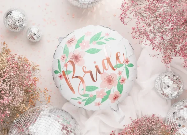 Балон кръг "Bride" с цветя