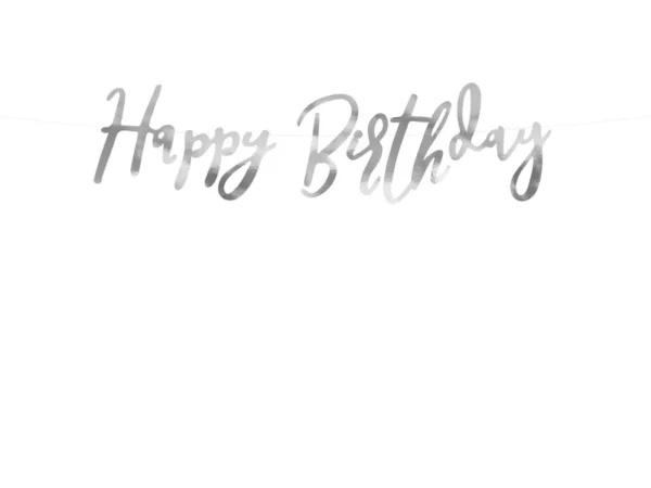 Картонен банер Happy Birthday сребро