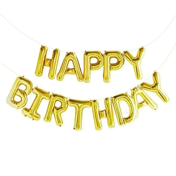 Балонен надпис златен „Happy Birthday“