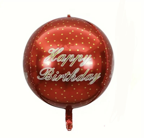 Фолиев балон сфера с надпис "Happy Birthday"
