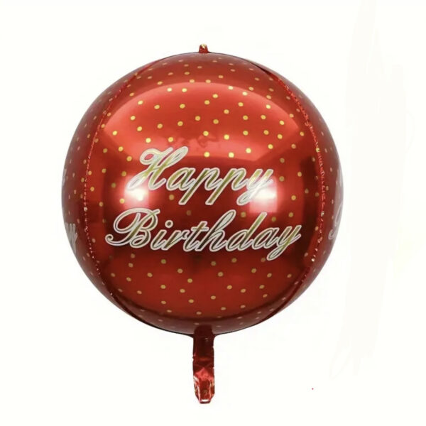 Фолиев балон сфера с надпис "Happy Birthday"