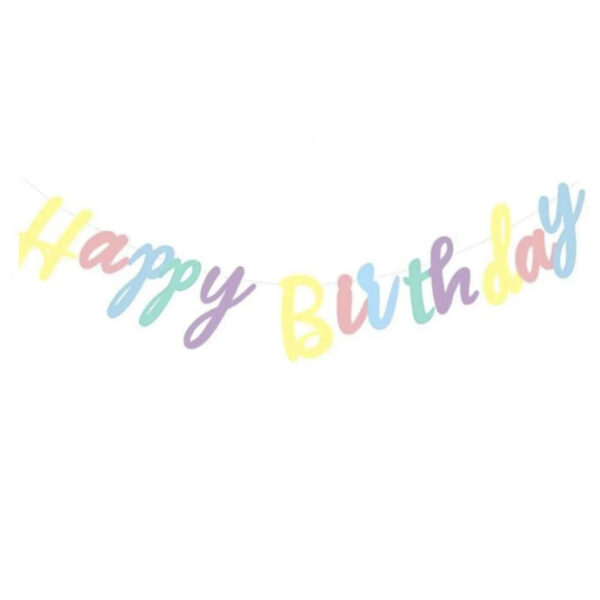 Парти банер Happy Birthday многоцветен
