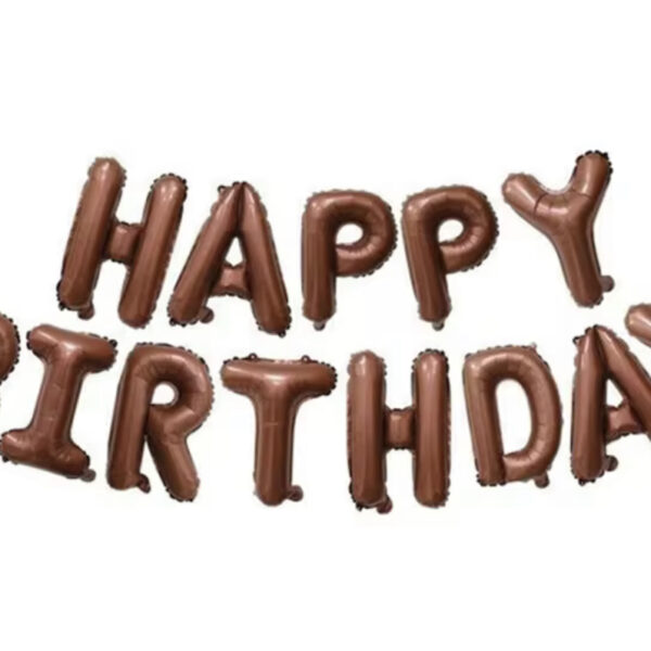 Балонен надпис кафяв "Happy Birthday"
