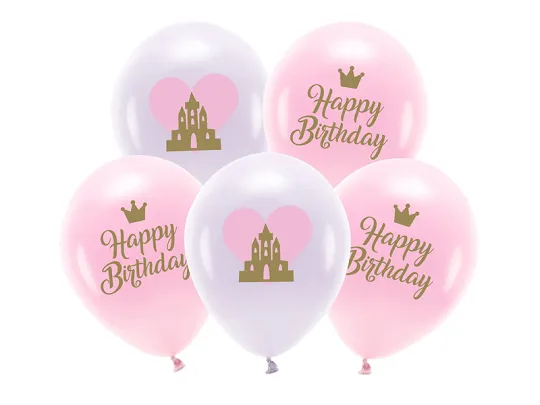 Латексови балони комплект със замък „Happy Birthday“