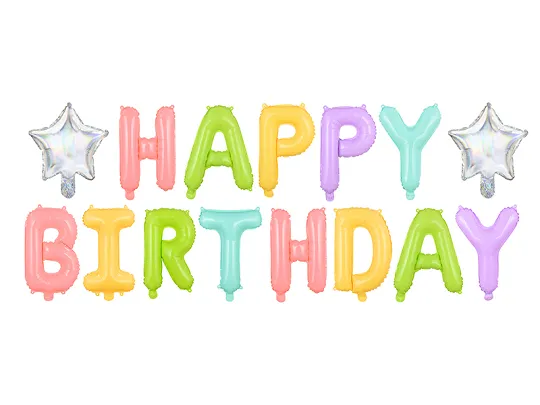 Балонен надпис многоцветен "Happy Birthday"