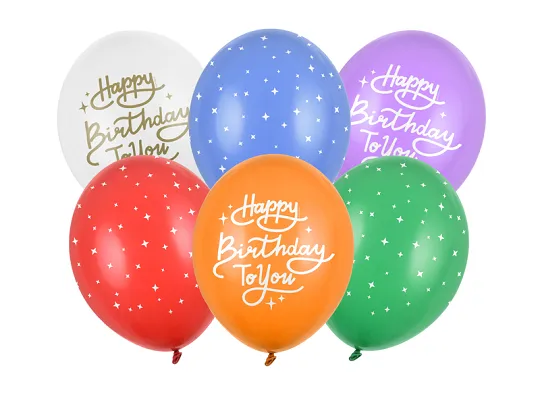 Латексови балони комплект многоцветни „Happy Birthday“