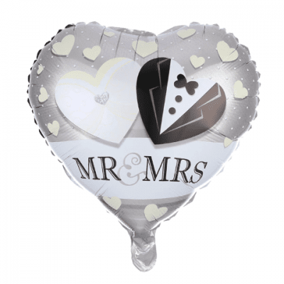 Фолиев балон сърце "Mr&Mrs"