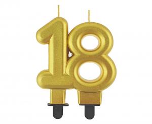 Свещ за торта златна 18