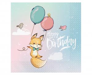 Салфетки с лисица "Happy Birthday