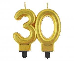 Свещ за торта златна 30