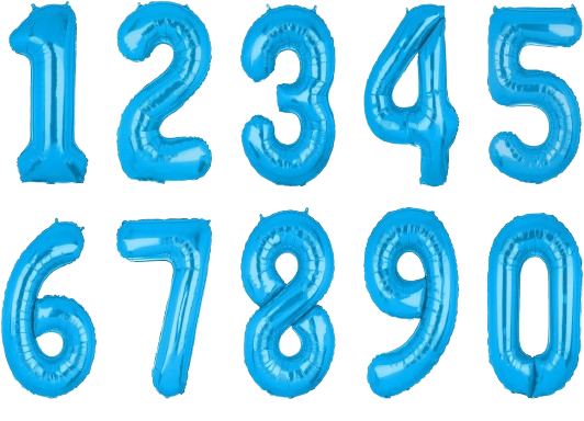 Фолиеви балони цифри светло сини 80 см