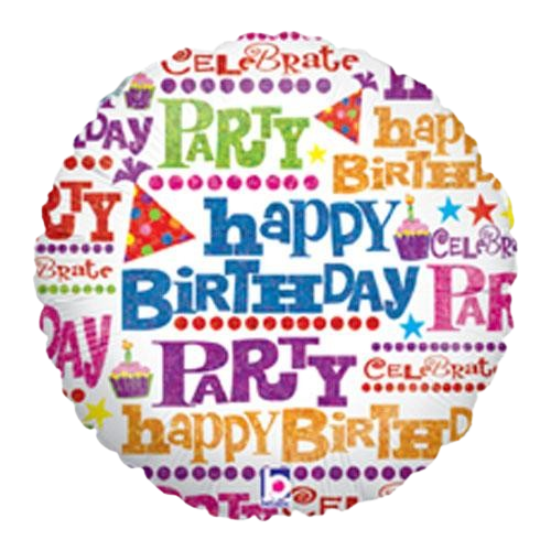 Фолиев балон кръг с надпис "Happy Birthday"