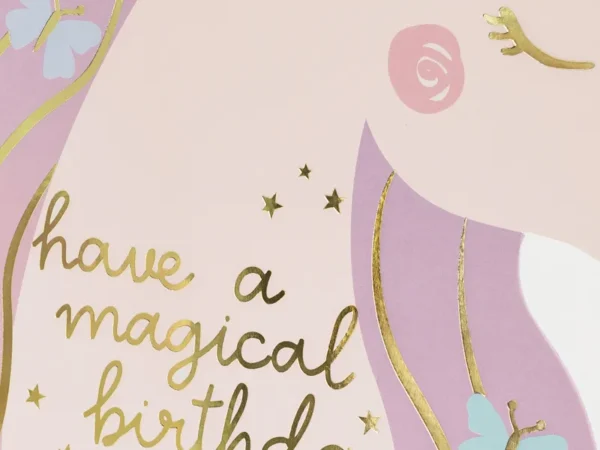 Подаръчна картичка еднорог "Have a magical birthday"