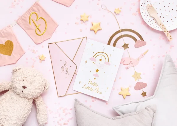 Подаръчна картичка "Hello little one" с висяща декорация