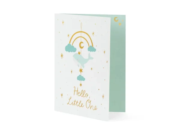 Подаръчна картичка "Hello little one" с висяща декорация