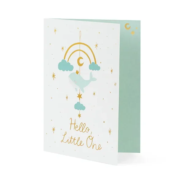 Подаръчна картичка "Hello little one" с висяща декорация