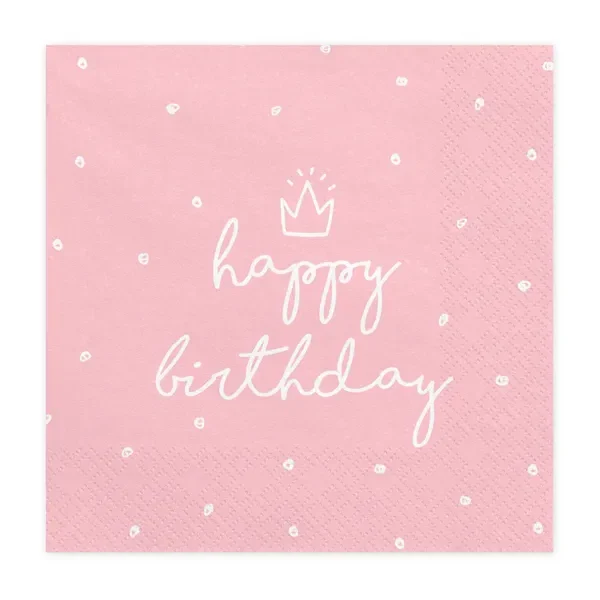 Салфетки с коронка "Happy Birthday"