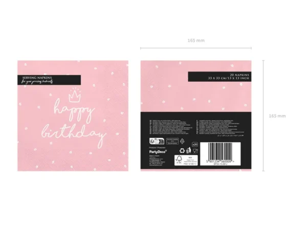 Салфетки с коронка "Happy Birthday"