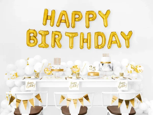 Салфетки бели „Happy Birthday“