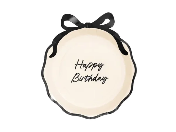 Чинии "Happy Birthday" с черни панделки