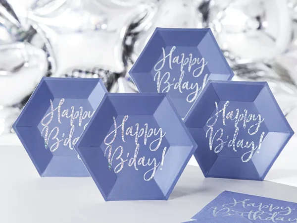Чинии лилави "Happy Birthday"