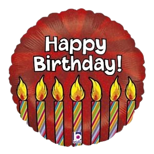 Фолиев балон червен кръг с надпис "Happy Birthday"